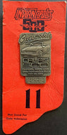 1985 Vintage Indy 500 Silver Pit Badge Original Race Day Backing Danny Sullivan