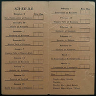 1926/27 Kenmore High School Basketball Schedule New York Vintage Old Sked