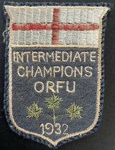 Load image into Gallery viewer, 1932 Ontario Rugby Football Union Intermediate Champions Patch Crest FJ Luscombe
