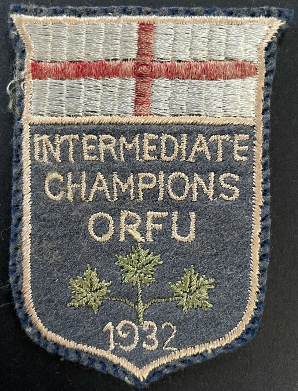 1932 Ontario Rugby Football Union Intermediate Champions Patch Crest FJ Luscombe