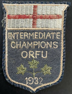 1932 Ontario Rugby Football Union Intermediate Champions Patch Crest FJ Luscombe