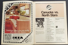 Load image into Gallery viewer, 1979 Pacific Coliseum Hockey Program Vancouver Canucks vs Minnesota North Stars

