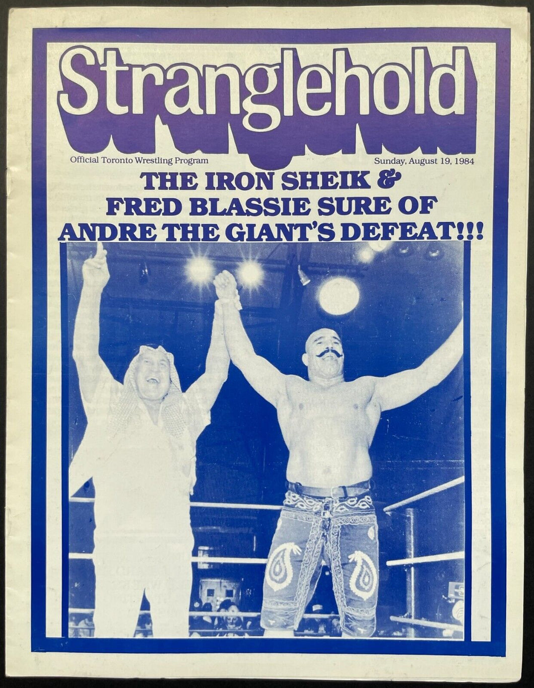 1984 Andre the Giant vs. Iron Sheik Stranglehold Program WWF Wrestling Vintage