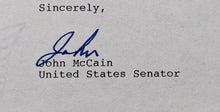 Load image into Gallery viewer, 1992 John McCain Autographed Signed United States Senate Letterhead JSA COA VTG
