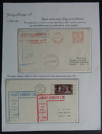 1937 2 First Airmail Flight Covers - London To Jersey / Jersey To Newport VTG
