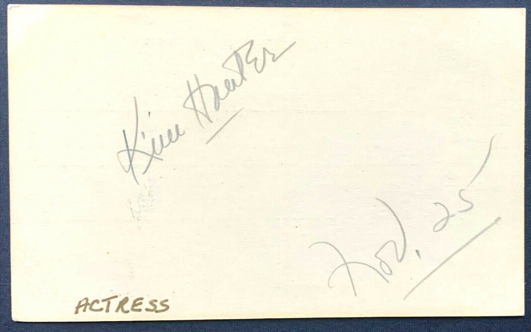 Circa 1947 Kim Hunter Autographed Signed Index Card Academy Award Winner Actress