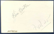 Circa 1947 Kim Hunter Autographed Signed Index Card Academy Award Winner Actress