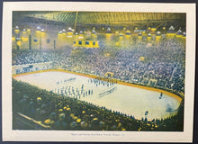 Load image into Gallery viewer, 1931 Toronto Maple Leaf Gardens Opening NHL Game Print Colorized Image Card
