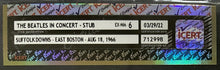 Load image into Gallery viewer, 1966 Suffolk Downs The Beatles Slabbed Concert Ticket Authenticated iCert
