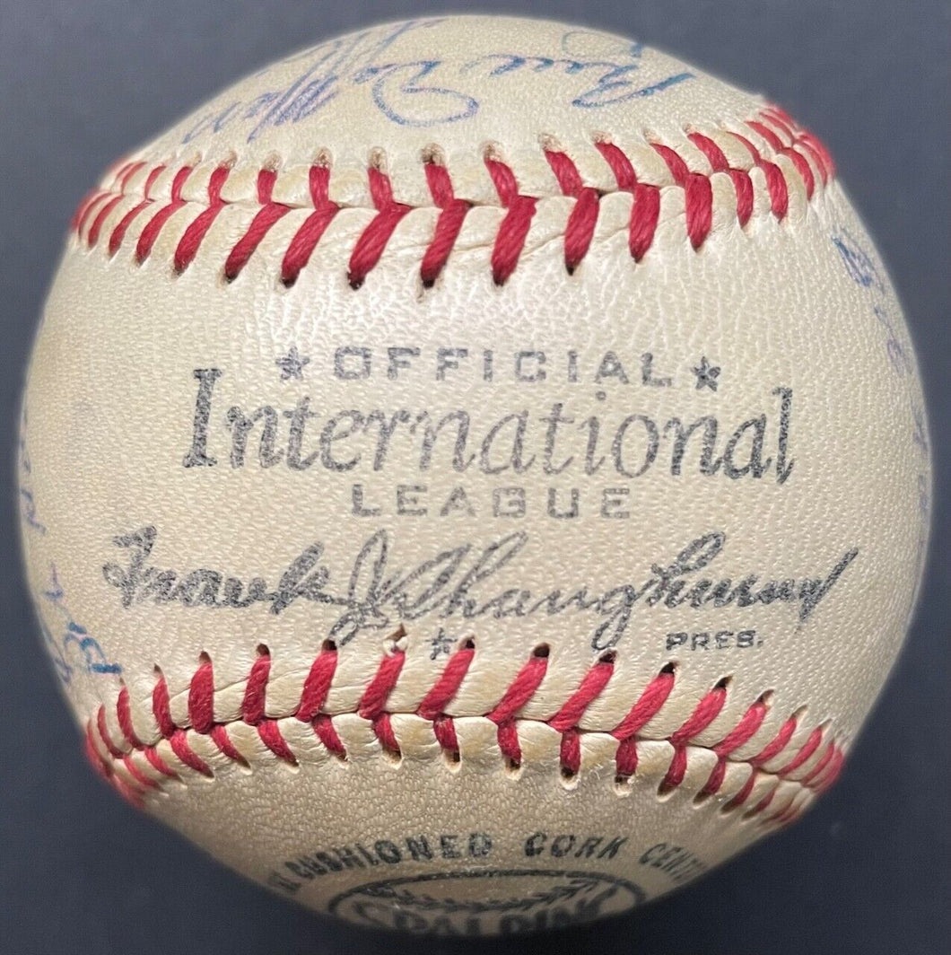 1953 Toronto Maple Leafs Baseball Team Signed Ball Autographed x19 MILB LOA