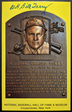 Load image into Gallery viewer, Bill Terry Signed Hall Of Fame Plaque Autographed Postcard Giants MLB HOF JSA

