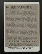 Load image into Gallery viewer, Joe DiMaggio Porcelain Card Set x4 + 1 Signed  #333/500 Baseball Authentic COA
