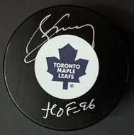 Borje Salming Autographed Hockey Puck Toronto Maple Leafs Signed NHL HOF Vintage