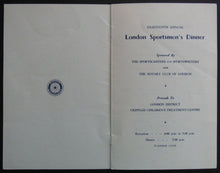 Load image into Gallery viewer, 1974 London Sportmen's Dinner Program Signed CFL Rookie Johnny Rodger Vintage
