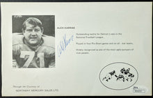 Load image into Gallery viewer, 1971 Alex Karras + Tony Kubek Autographed Info Card Signed MLB NFL Signed JSA
