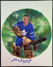 Load image into Gallery viewer, 2004 Canada Post NHL All Stars Lithograph &amp; Stamp Set Signed By Johnny Bower
