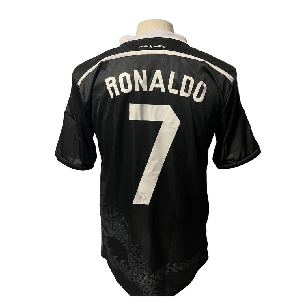 2014 Cristiano Ronaldo Black Real Madrid Soccer Jersey Football Kit + Shorts XXL