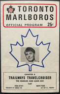 1969 MLG Jr A Hockey Program Toronto Marlboros vs Hamilton Red Wings Steve Shutt