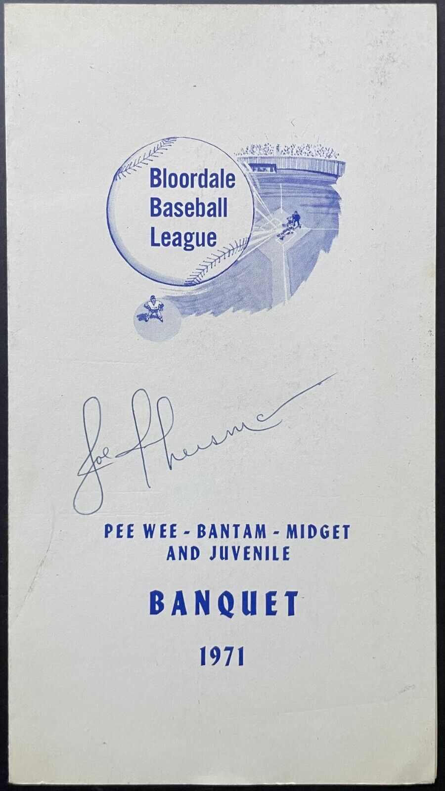 1971 Toronto Argonauts Rookie Joe Theismann Autographed Banquet Program Signed