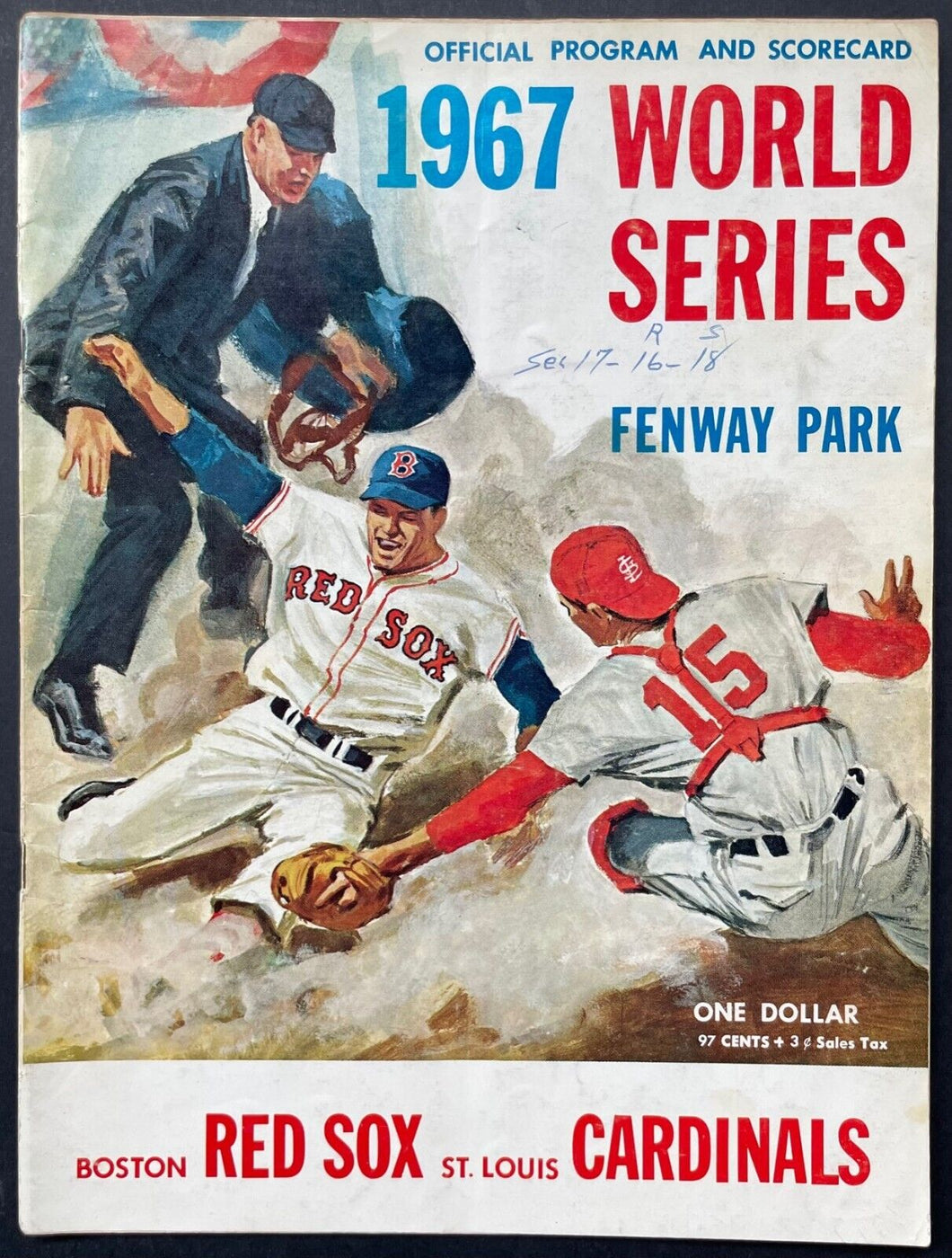 1967 Boston Red Sox vs St. Louis Cardinals World Series Program MLB Baseball VTG