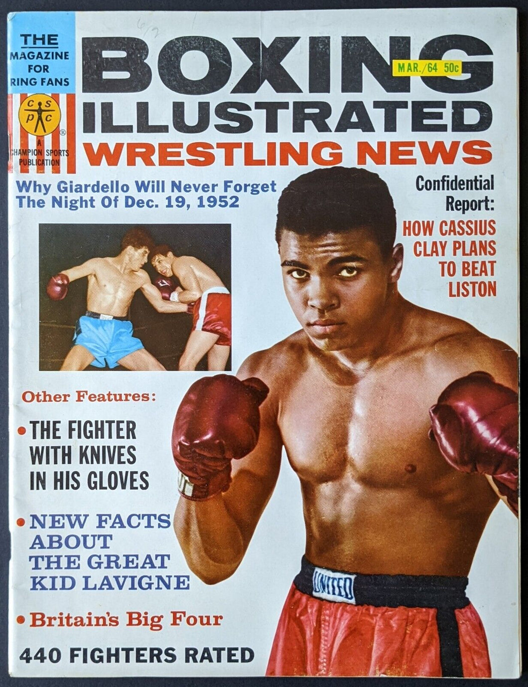 1952 Boxing Illustrated Wrestling News Magazine Cassius Clay Muhammad Ali Cover