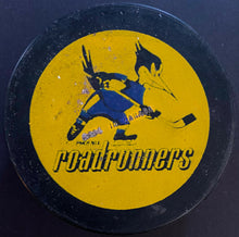 Load image into Gallery viewer, Phoenix Roadrunners WHA Hockey Game Puck Vintage Old Used Biltrite Slug 1975-77

