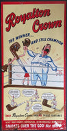 1940s Vtg Royalton Crown Tobacco Pipe Advertising Poster Boxing Themed Vintage