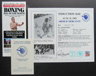1995 Signed Boxing Hall Of Fame Induction Day Promo Card + Brochure + Name List