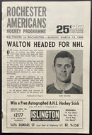 1966 AHL Hockey Program Rochester Americans v Baltimore Clippers Doug Harvey