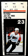 1983 Philadelphia Flyers vs New York Rangers Ticket NHL Hockey Vintage Stub