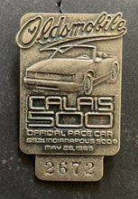 Load image into Gallery viewer, 1985 Vintage Indy 500 Silver Pit Badge Original Race Day Backing Danny Sullivan
