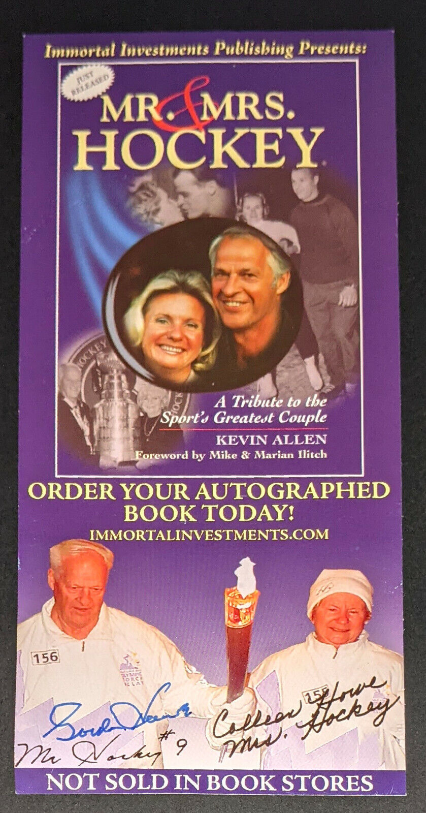 Gordie Howe + Wife Colleen Dual Signed Autographed Mr + Mrs Hockey Book Promo