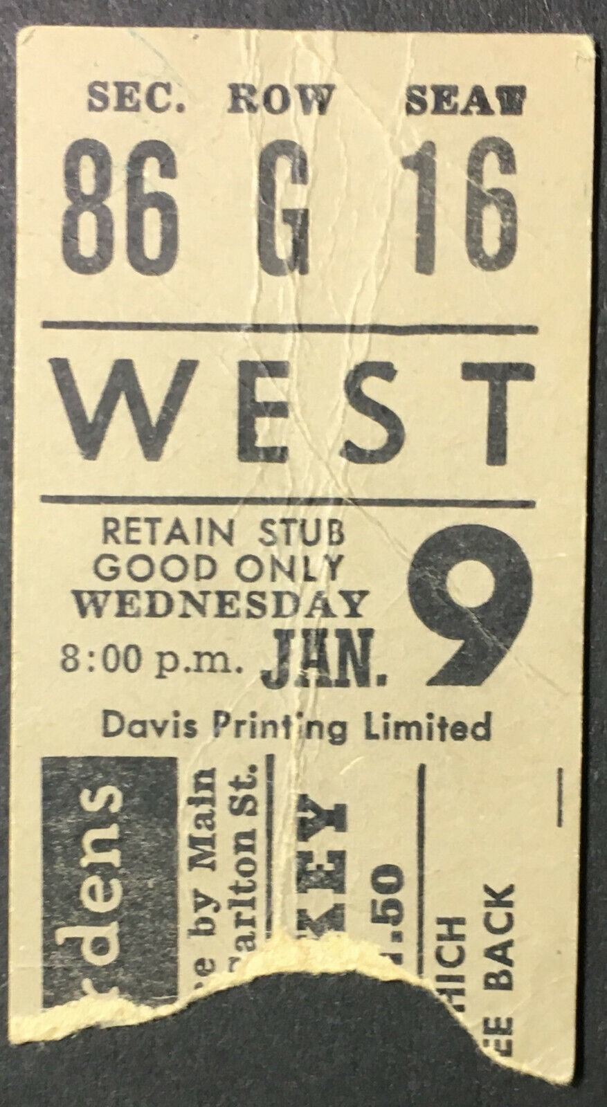 1963 Maple Leaf Gardens Hockey Ticket Stub Toronto Maple Leafs Blackhawks