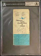 Load image into Gallery viewer, Elvis Presley + Priscilla Autographed United Airlines Ticket Envelope Beckett
