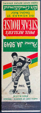 Load image into Gallery viewer, 1940 Match Book Cover American Hockey Association Phil Besler Steakhouse Omaha
