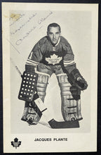 Load image into Gallery viewer, 1970s Jacques Plante Signed Toronto Maple Leafs Postcard Autographed JSA LOA
