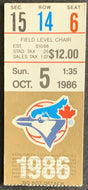 1986 Exhibition Stadium Doubleheader MLB Baseball Ticket Toronto Blue Jays