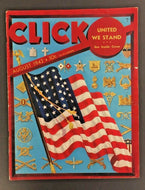 1942 August Issue Click Magazine United We Stand World War II VTG American Flag