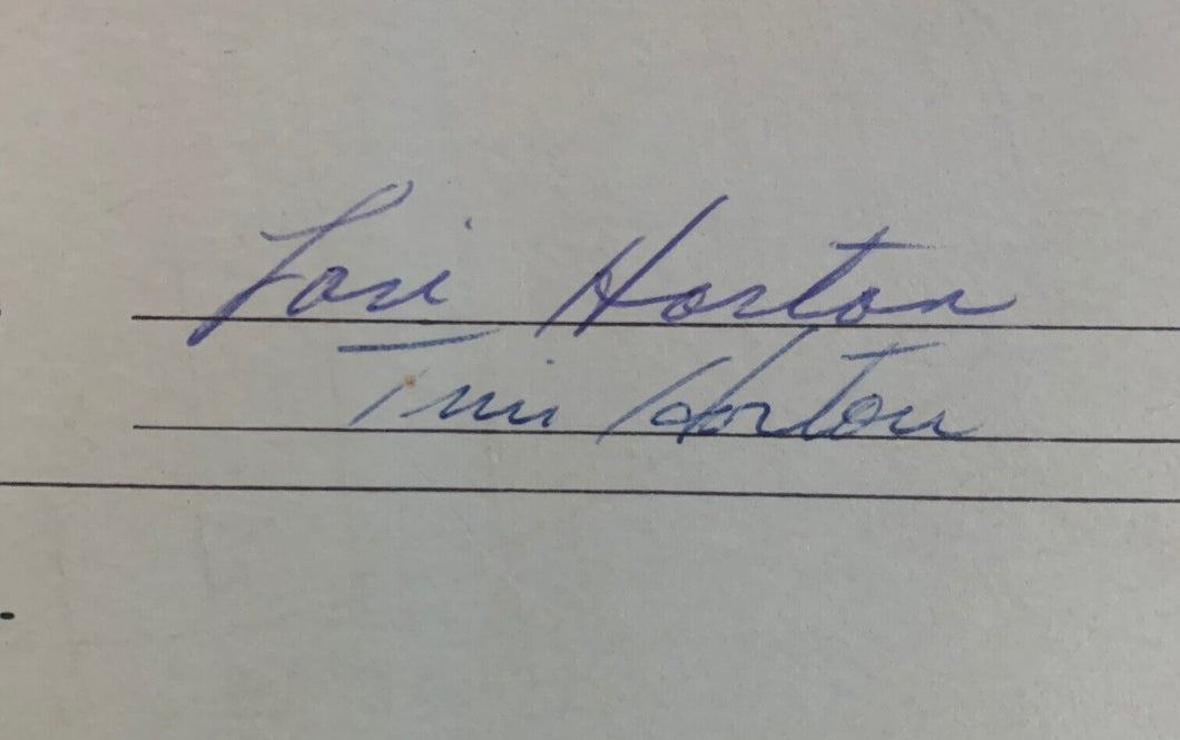 1962 Tim Horton Signed x3 School Report Card Toronto Maple Leafs NHL LOA JSA HOF