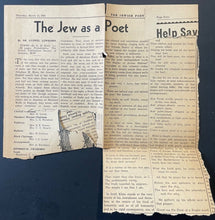 Load image into Gallery viewer, 1945 “Poems” Hardcover Book A.M. Klein Jewish Book Of Poems + 1945 News Article
