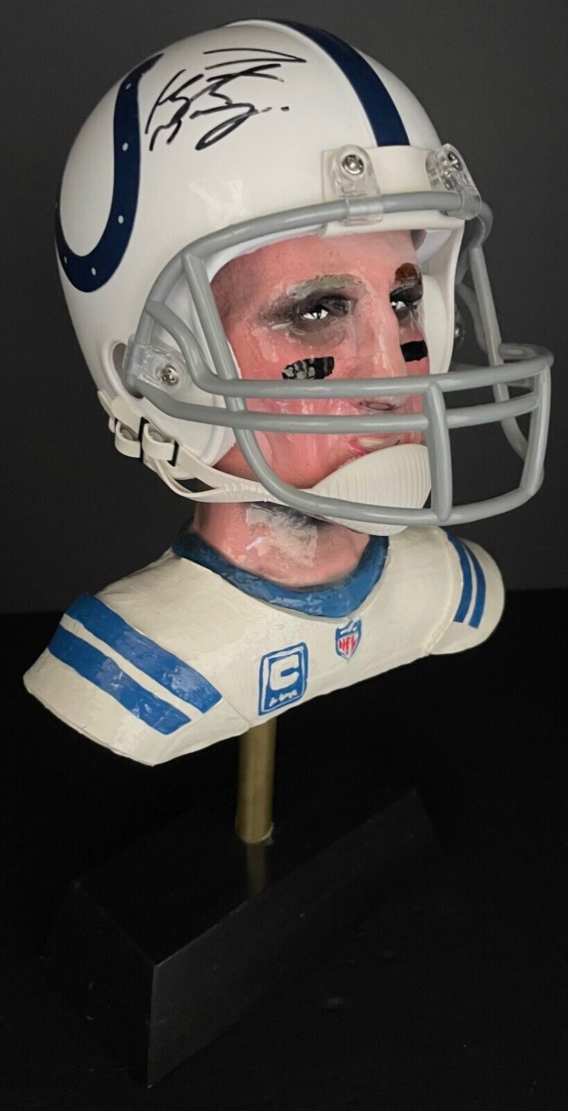 busted football helmet Peyton Manning Autographed Colts Mini Helmet + Bust Signed NFL Footbal –  Glory Days Collectibles