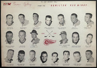 1960-61 OHA Major Jr A Hamilton Red Wings Seasons Greetings Place Mat Henderson