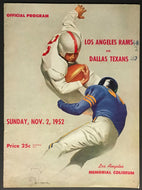 Rare 1952 NFL Football Program Memorial Coliseum LA Rams vs Dallas Texans