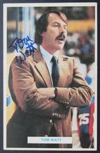 Load image into Gallery viewer, Vintage NHL Winnipeg Jets Coach Tom Watt Autographed Team Issued Postcard Hockey
