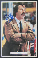 Vintage NHL Winnipeg Jets Coach Tom Watt Autographed Team Issued Postcard Hockey