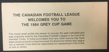 Load image into Gallery viewer, 1984 Grey Cup Ticket CFL Football Commonwealth Stadium Edmonton Eskimos Canada
