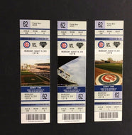 2010 Chicago Cubs Baseball Champions 3 Full Tickets Wrigley Field MLB