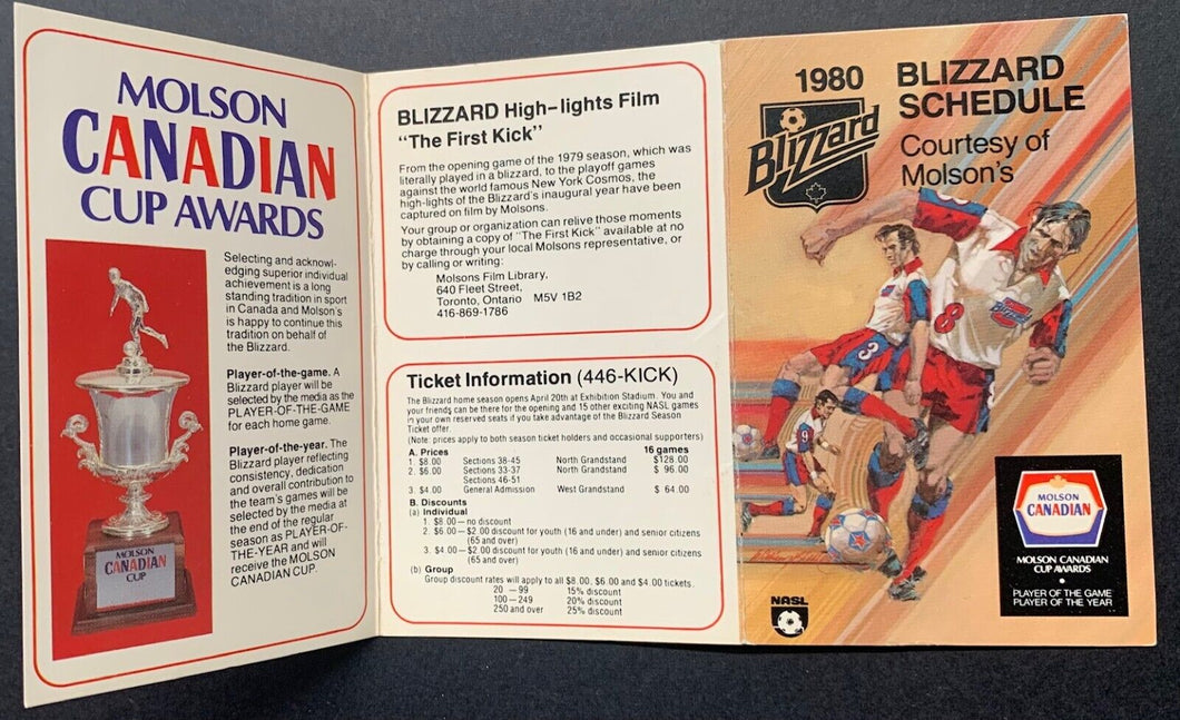 1980 NASL Toronto Blizzard Ticket+Schedule+VIP Card North American Soccer League