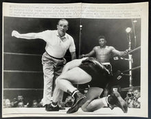 Load image into Gallery viewer, 1961 Floyd Patterson Ingemar Johansson Vintage Over Sized Press Photo UPI Stamp
