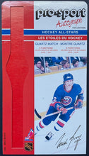 Load image into Gallery viewer, c 1980s Pro-Sport Facsimile Autograph Quartz Watch Backing Cards NHL Hockey VTG
